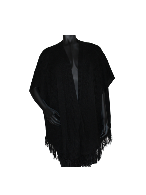 Black Open-Front Shawl Sweater (LG/XL)