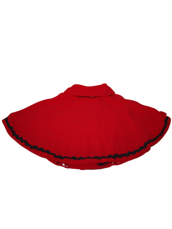 Red Fleece Cloak with Black Trim (24M) - Image 2
